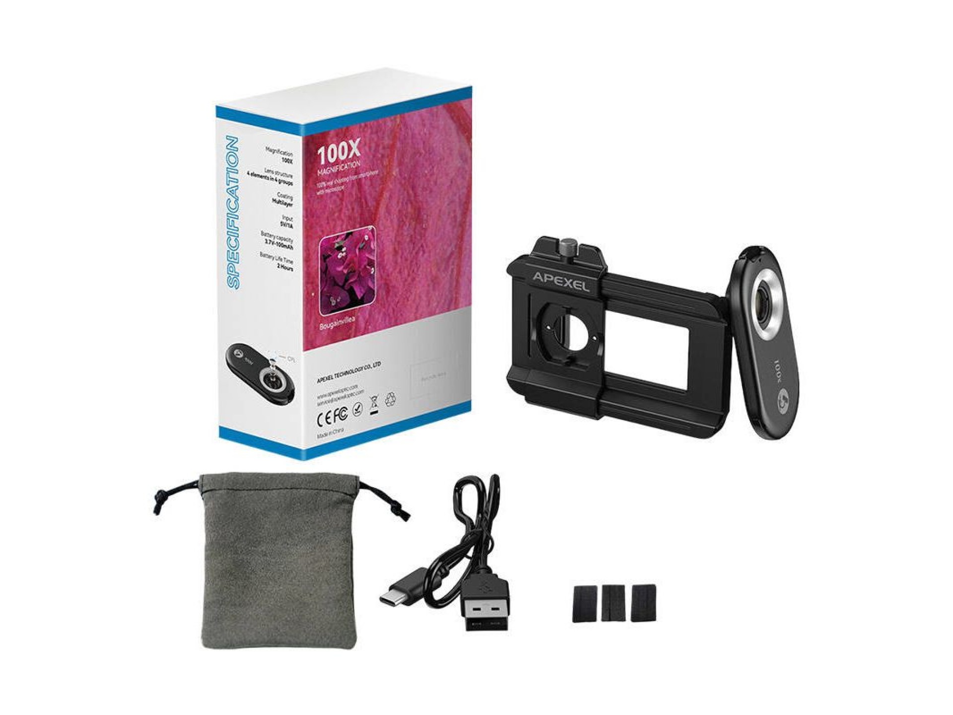 Lente para celular 100x APEXEL APL-MS100