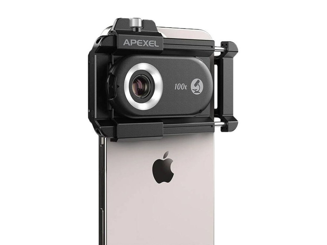 3x CPL lens / microscope for smartphone Apexel APL-MS3IN1, 200x / 150x / 100x