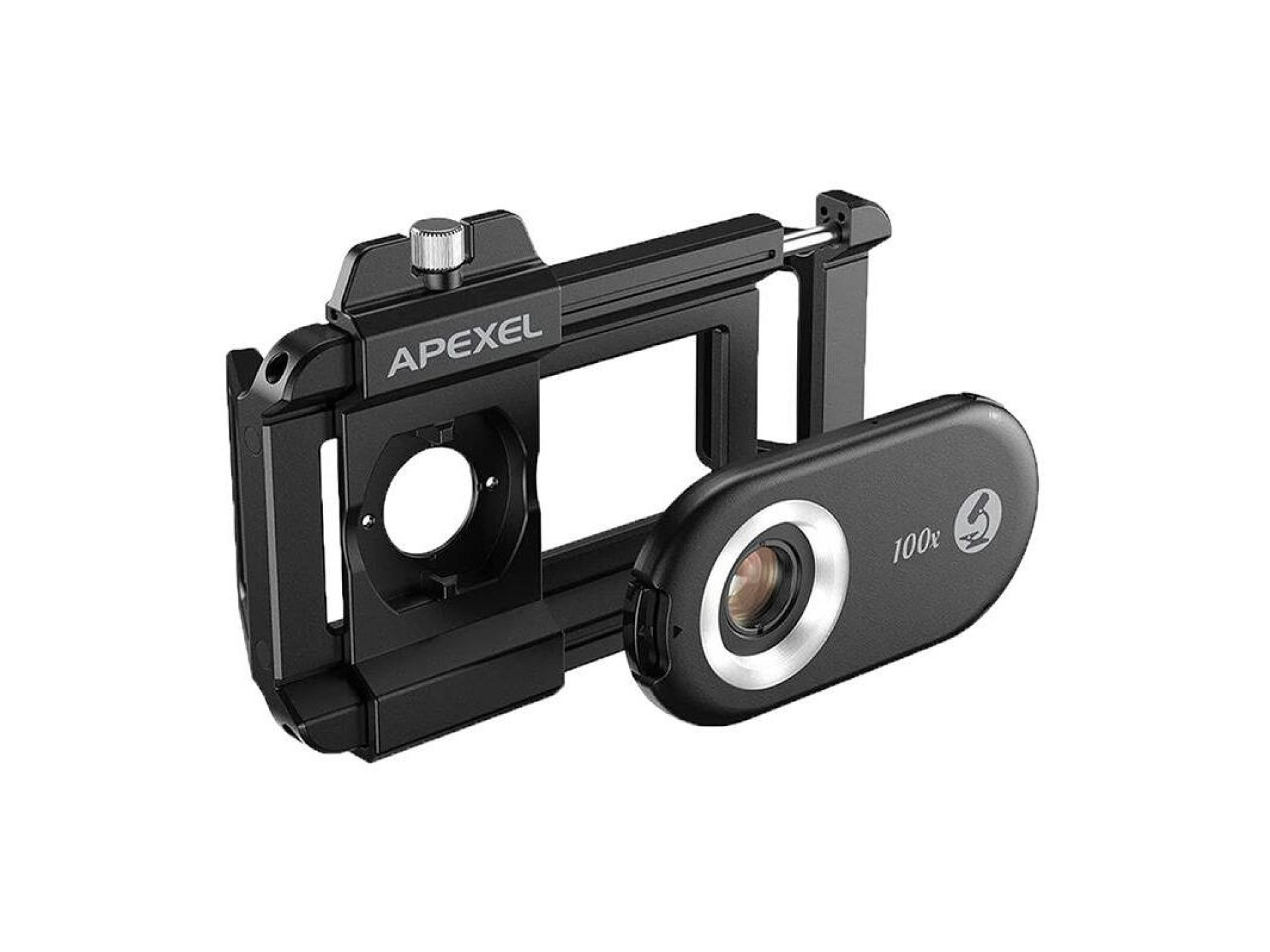 3x CPL lens / microscope for smartphone Apexel APL-MS3IN1, 200x / 150x / 100x