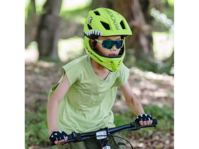 Casco de bicicleta infantil Rockbros TT-32003 Shark con mordaza desmontable, talla S (48-52), verde