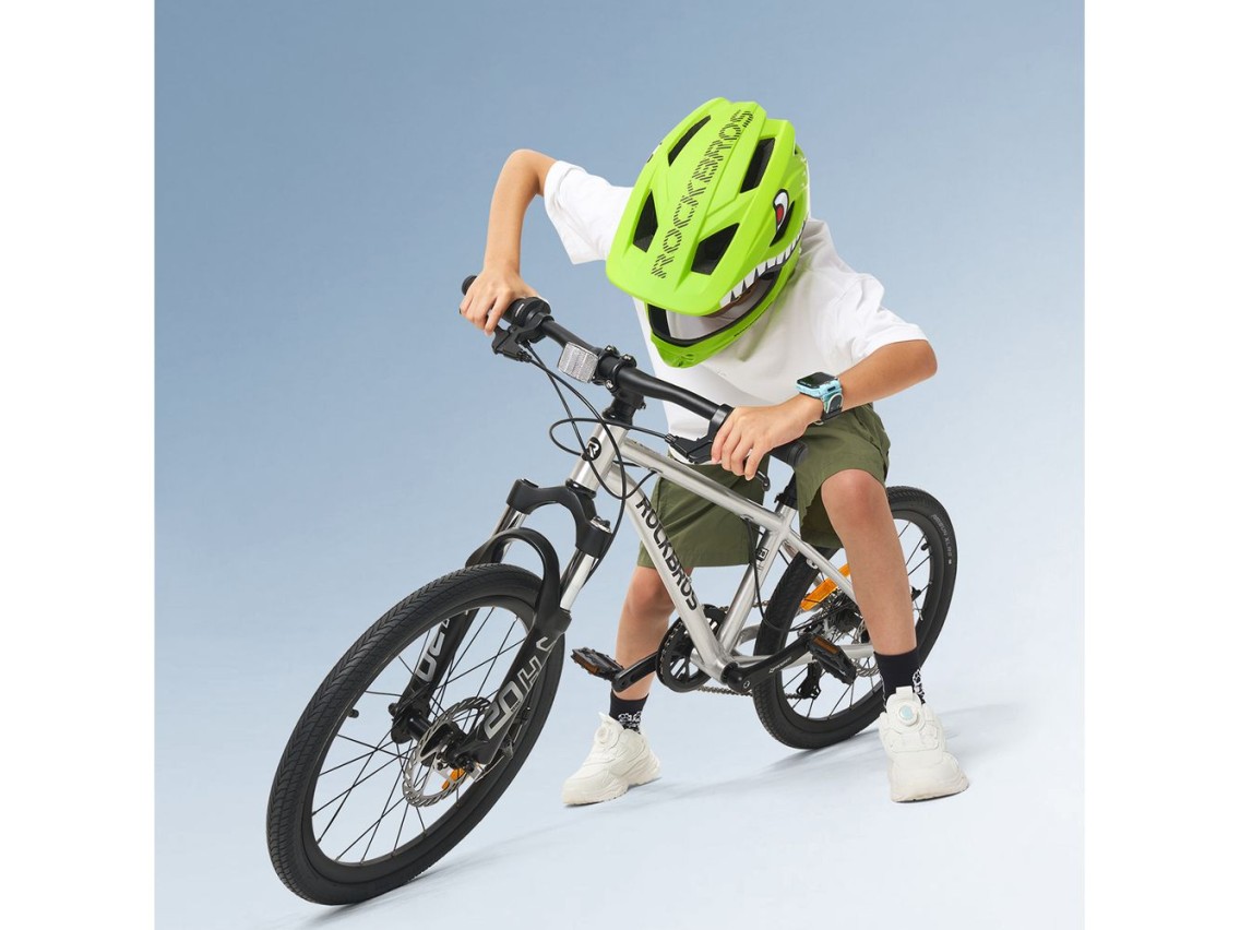 Capacete infantil para bicicleta Rockbros TT-32003 Shark com protetor de mandíbula removível, tamanh