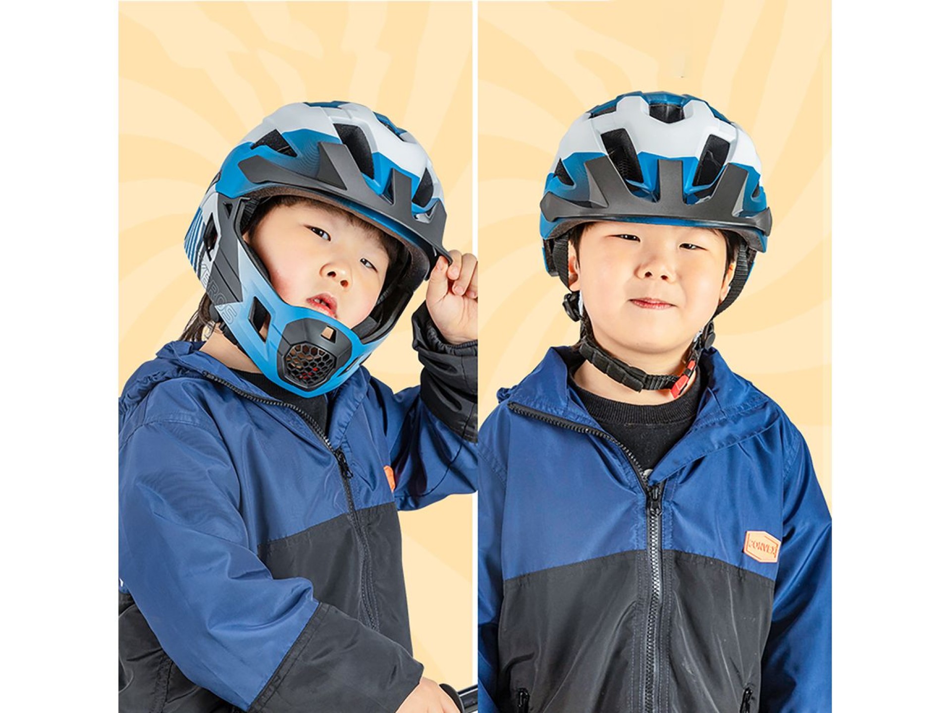 Casco de bicicleta infantil Rockbros TS-61 10110061002 con mentonera desmontable, talla M (54-57), a