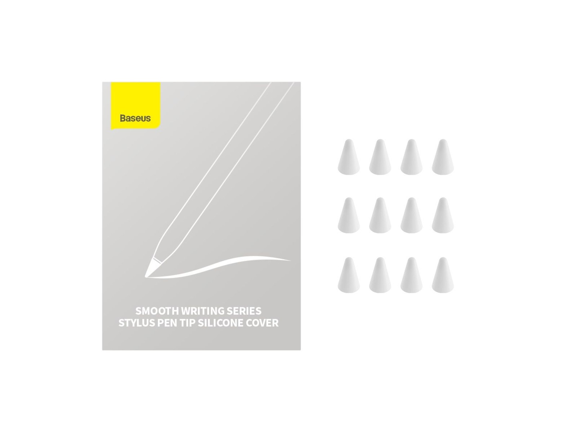 Baseus Smooth Writing Series Stylus Ponta de Silicone (Amortecimento Leve), Pacote com 12