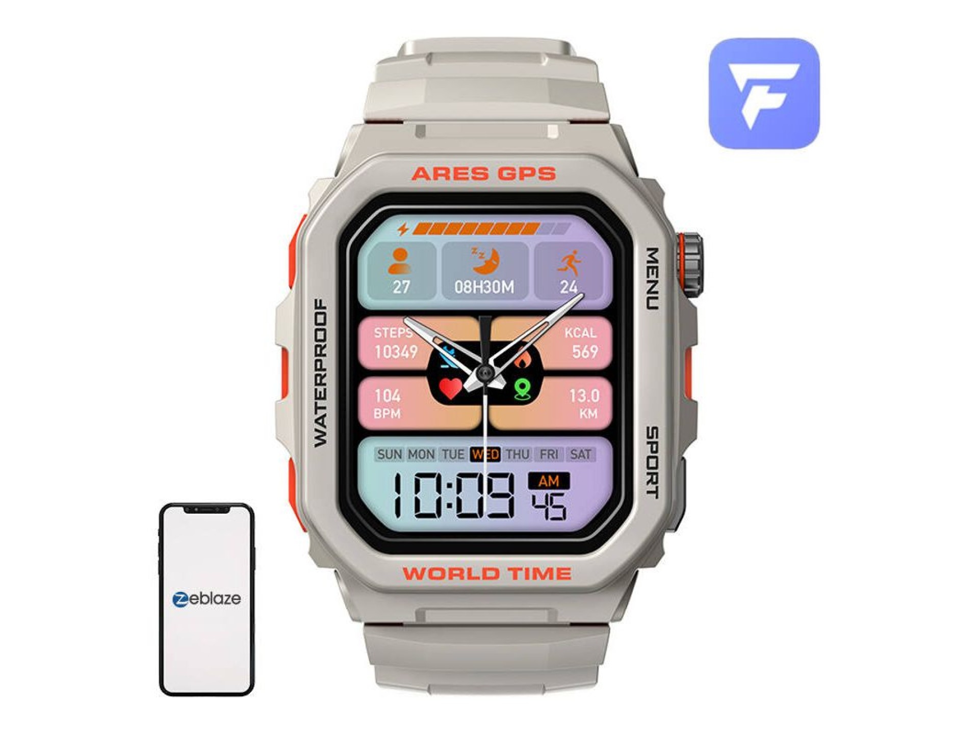 Relógio inteligente Zeblaze Ares GPS (branco)