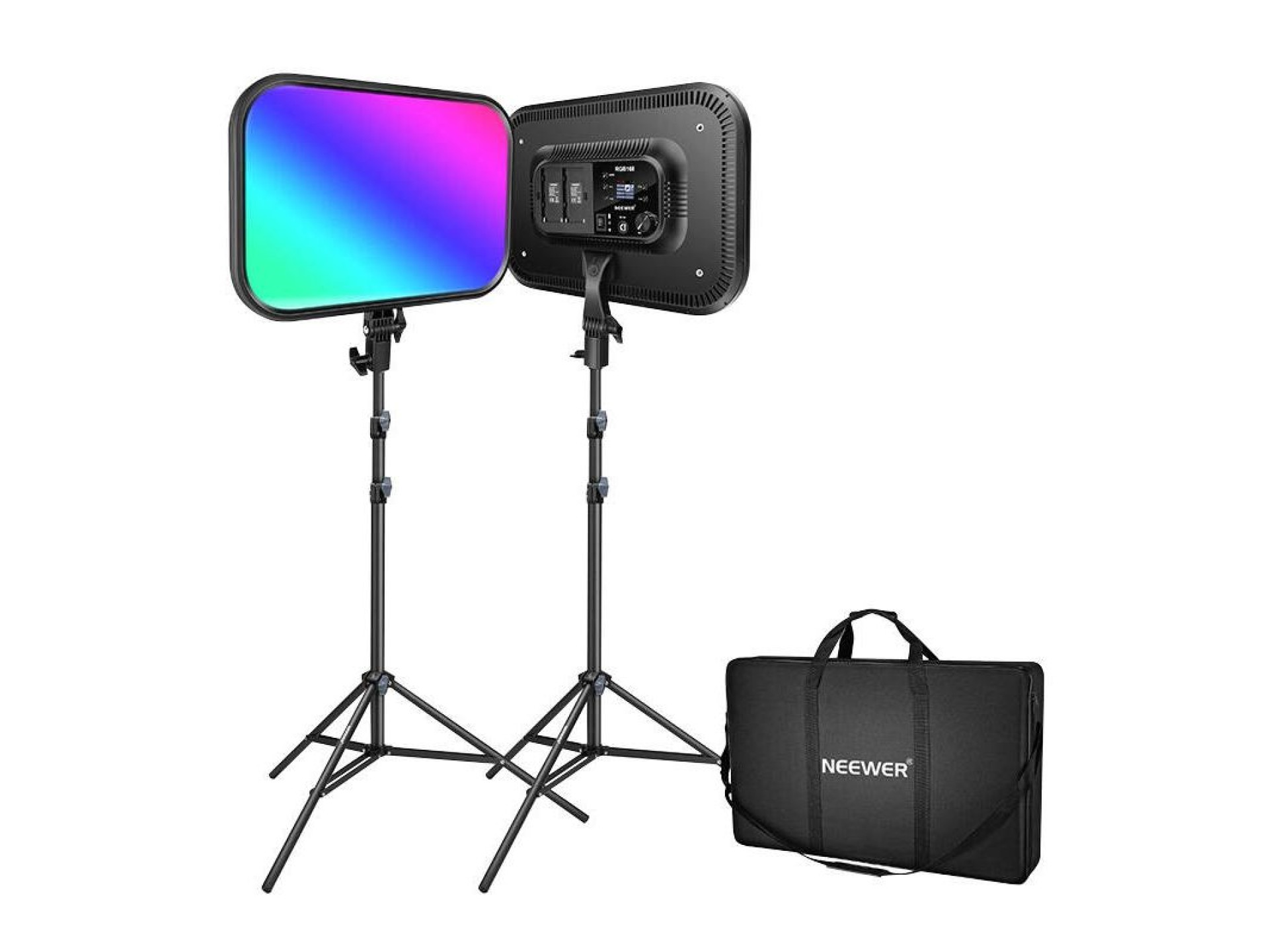 Kit Neewer RGB168 RGB LED, dos lámparas 60W 2500-8500K