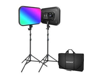 Kit Neewer RGB168 RGB LED, duas lâmpadas 60W 2500-8500K Kit Neewer RGB168 RGB LED, duas lâmpadas 60W 2500-8500K