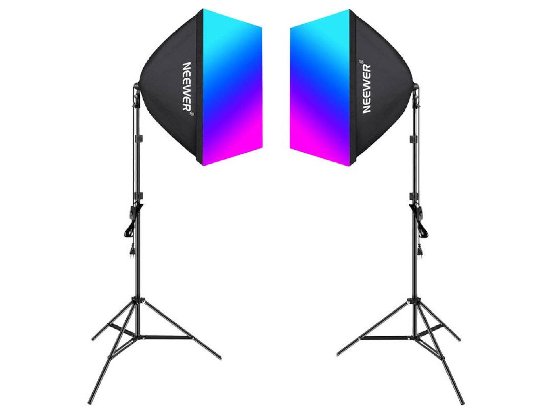 Kit Neewer NK800 two softboxes + bulbs RGB 24W 2700-6500K + tripods + barndoors
