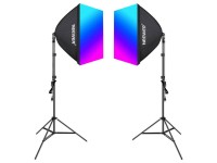 Kit Neewer NK800 two softboxes + bulbs RGB 24W 2700-6500K + tripods + barndoors