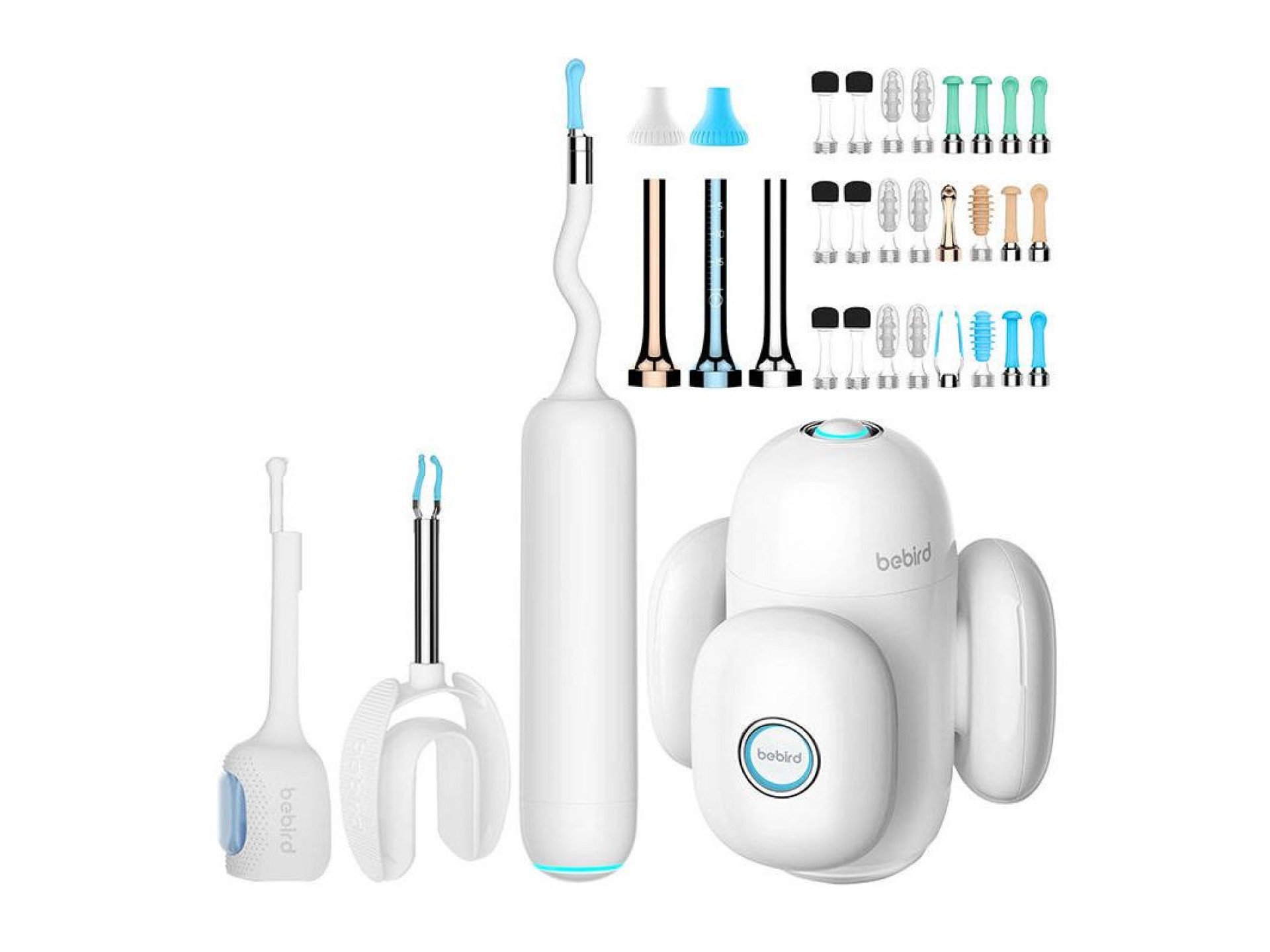 Otoscópio com câmera de limpeza auricular Bebird Home 30S (branco)