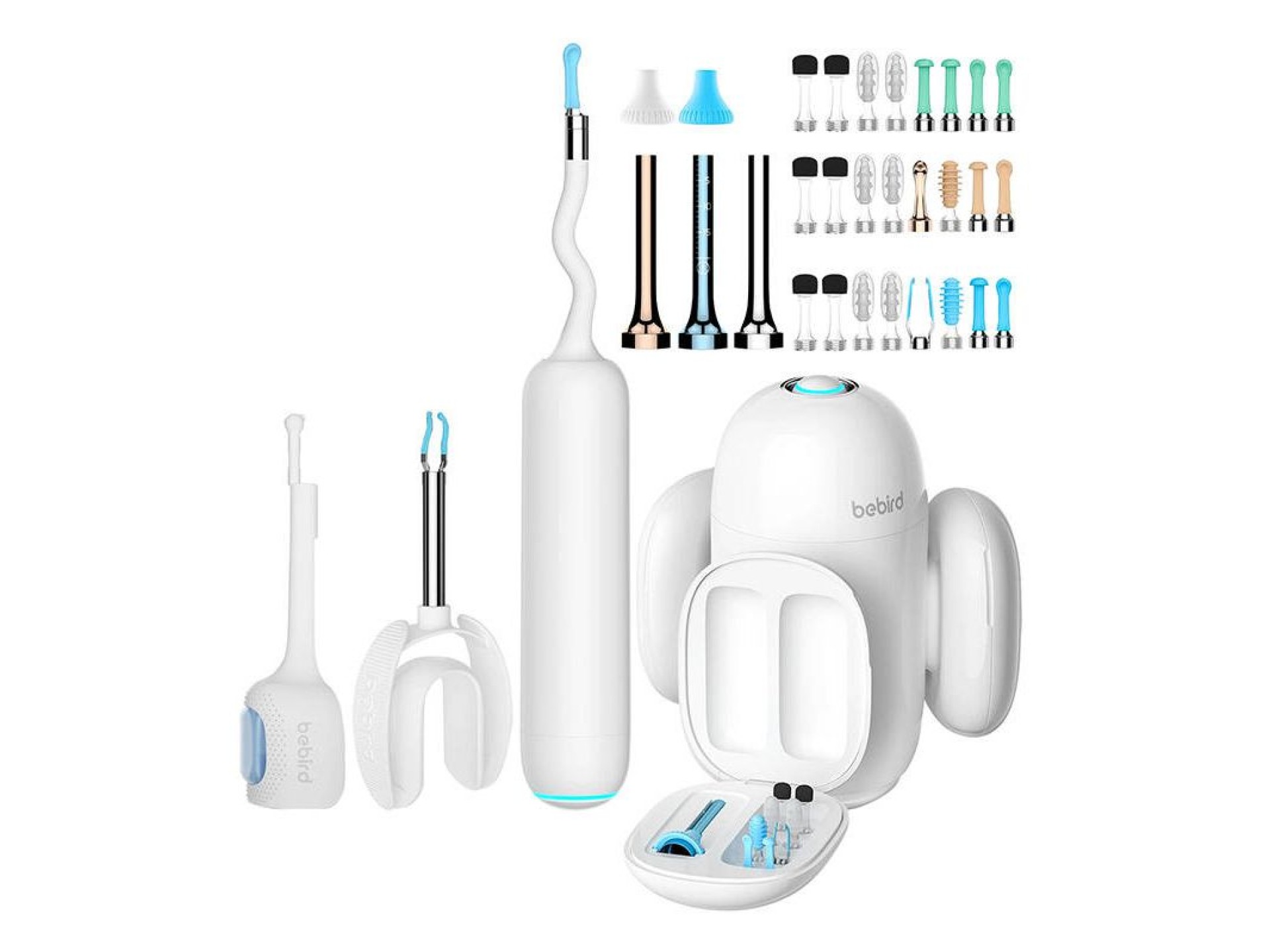 Otoscópio com câmera de limpeza auricular Bebird Home 30S (branco)