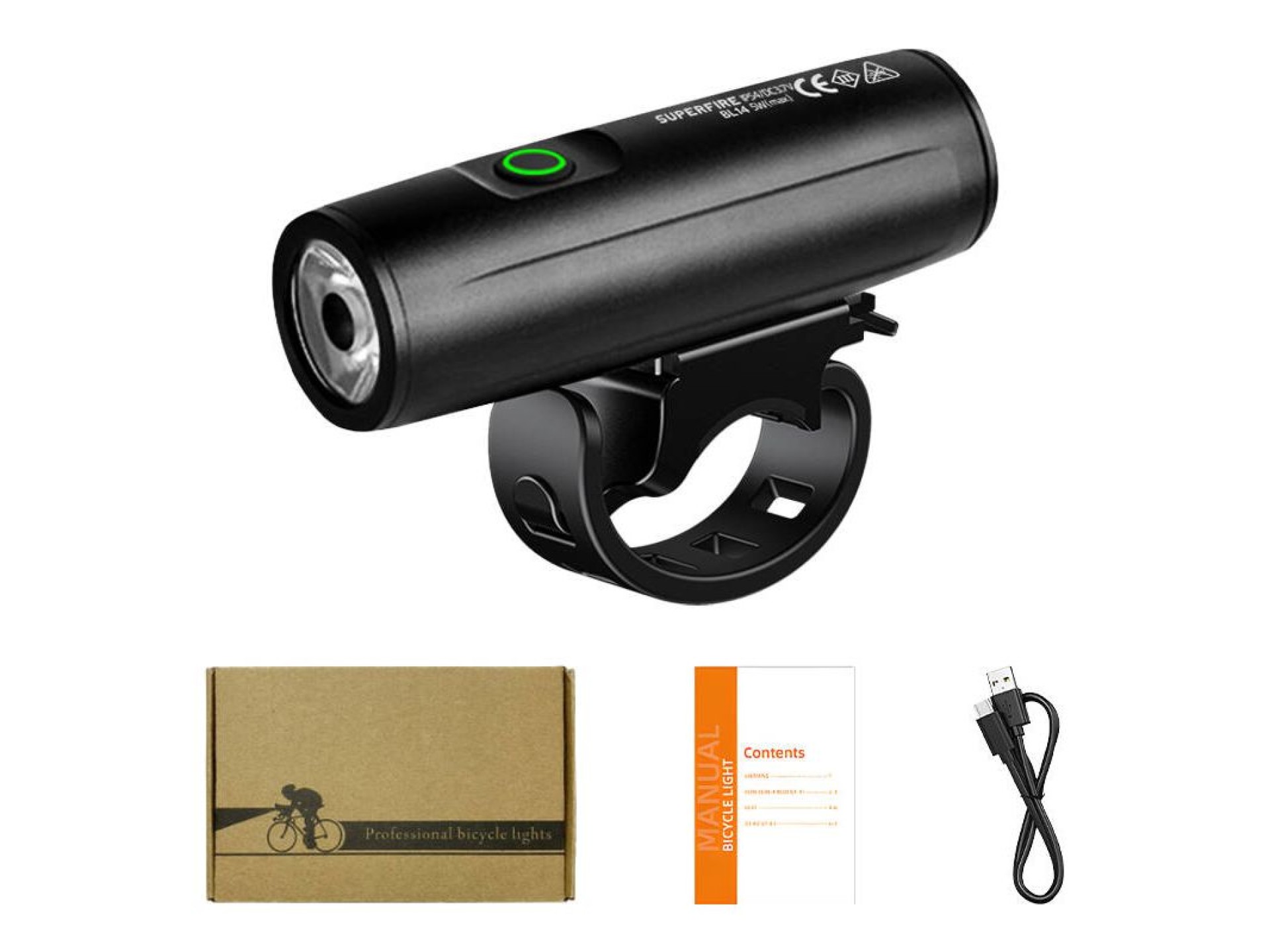 Luz de bicicleta Superfire BL14 – 400lm, 3 modos