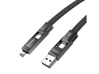 Cabo Blitzwolf BW-HDC7 4 em 1 USB+C+Lightning 240W 1,2m (preto) Cabo Blitzwolf BW-HDC7 4 em 1 USB+C+Lightning 240W 1,2m (preto)