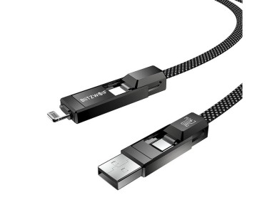 Blitzwolf BW-HDC7 4-in-1 USB+C+Lightning cable 240W 1.2m (black)