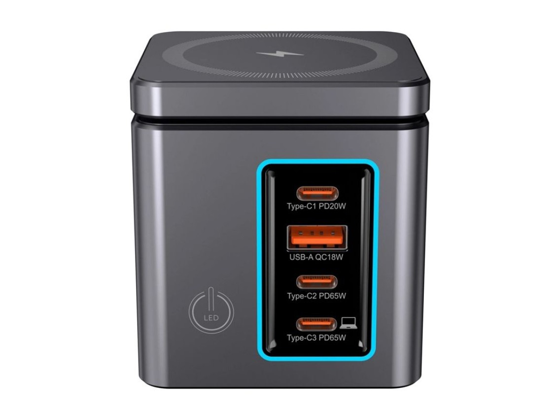 Cargador de red Blitzwolf BW-i113 GaN, USB-A, 3xUSB-C, 105 W