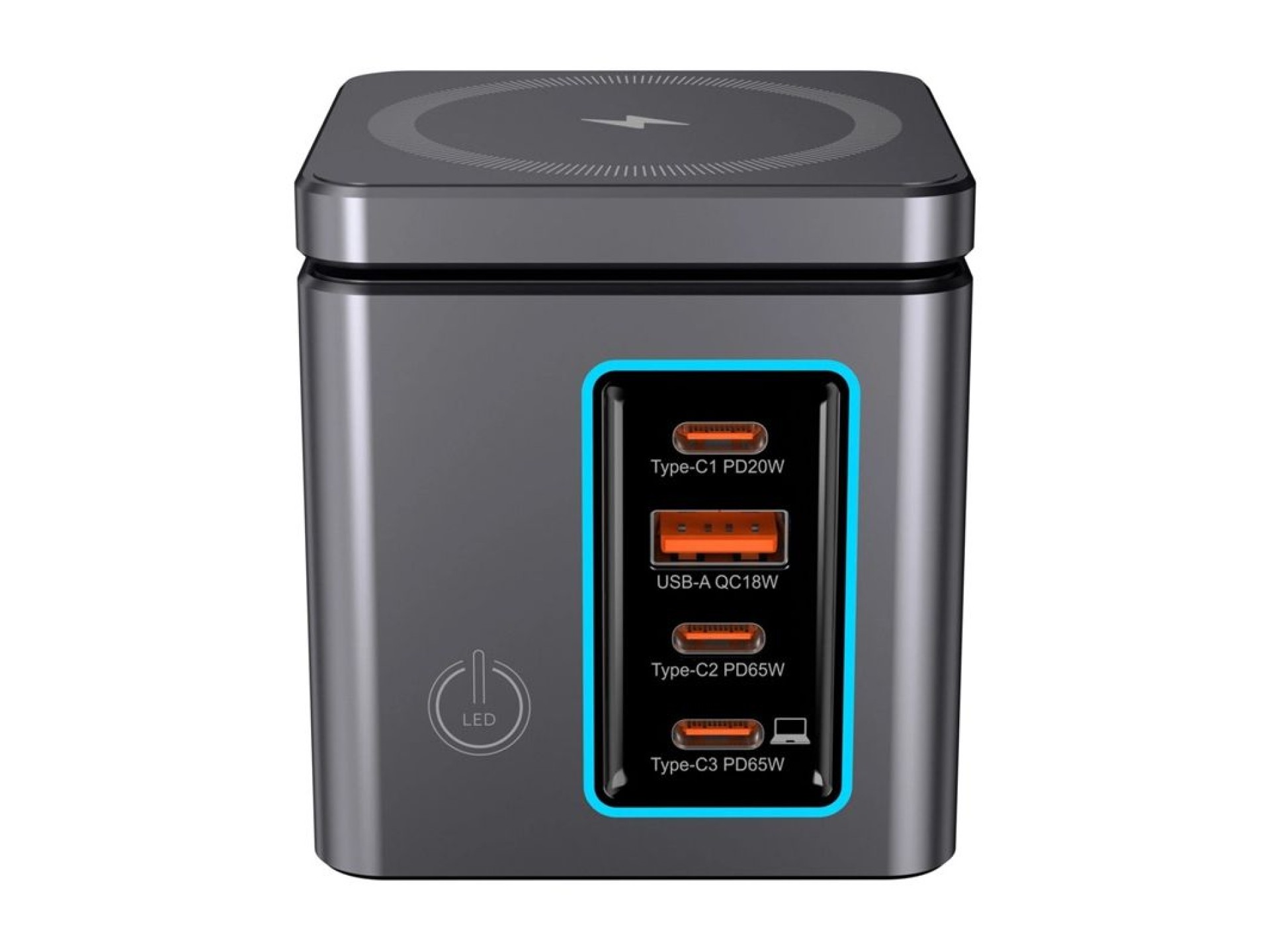 Cargador de red Blitzwolf BW-i113 GaN, USB-A, 3xUSB-C, 105 W