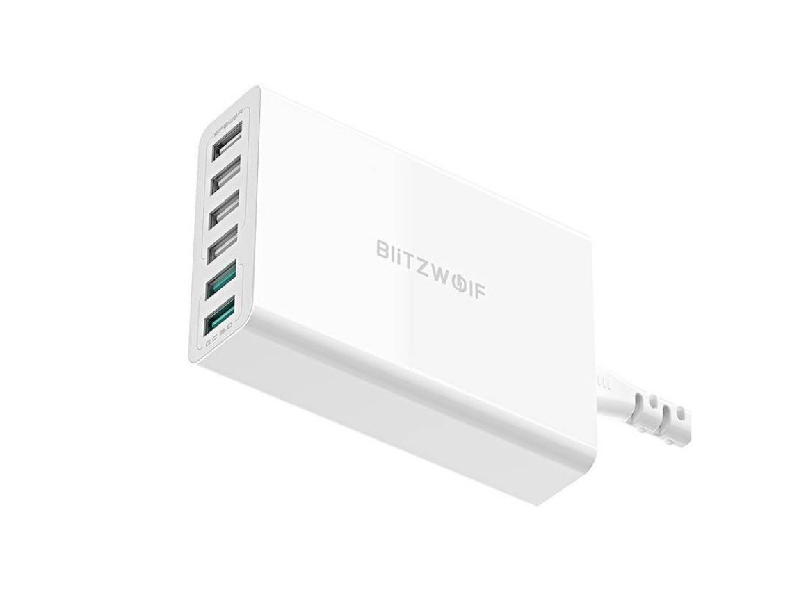 Carregador 6x USB Blitzwolf BW-S15, QC 3.0, 60 W (branco)
