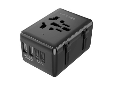 Adaptador de viaje 4 en 1 Blitzwolf BW-TA1 2xUSB + C + PD 20W