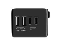 Adaptador de viagem Blitzwolf BW-TA1 4 em 1, 2x USB + C + PD, 20 W