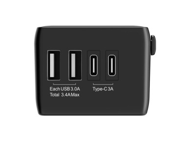 Adaptador de viaje 4 en 1 Blitzwolf BW-TA1 2xUSB + C + PD 20W