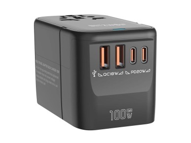 Adaptador de viaje 5 en 1 Blitzwolf BW-TA2 (2 x USB PD + 2 x C QC + C GaN 100 W)