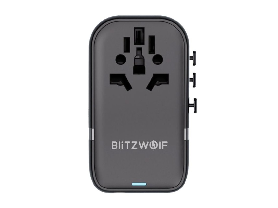 Adaptador de viaje 5 en 1 Blitzwolf BW-TA2 (2 x USB PD + 2 x C QC + C GaN 100 W)