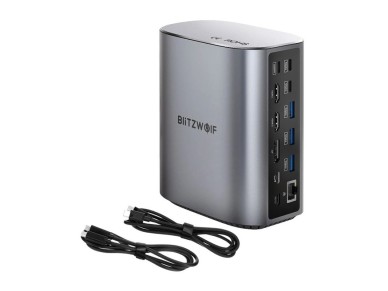 Estaci�n de acoplamiento Blitzwolf BW-TH15 17 en 1: 2 puertos HD+DP+4 puertos C+3 puertos USB 3.0+US