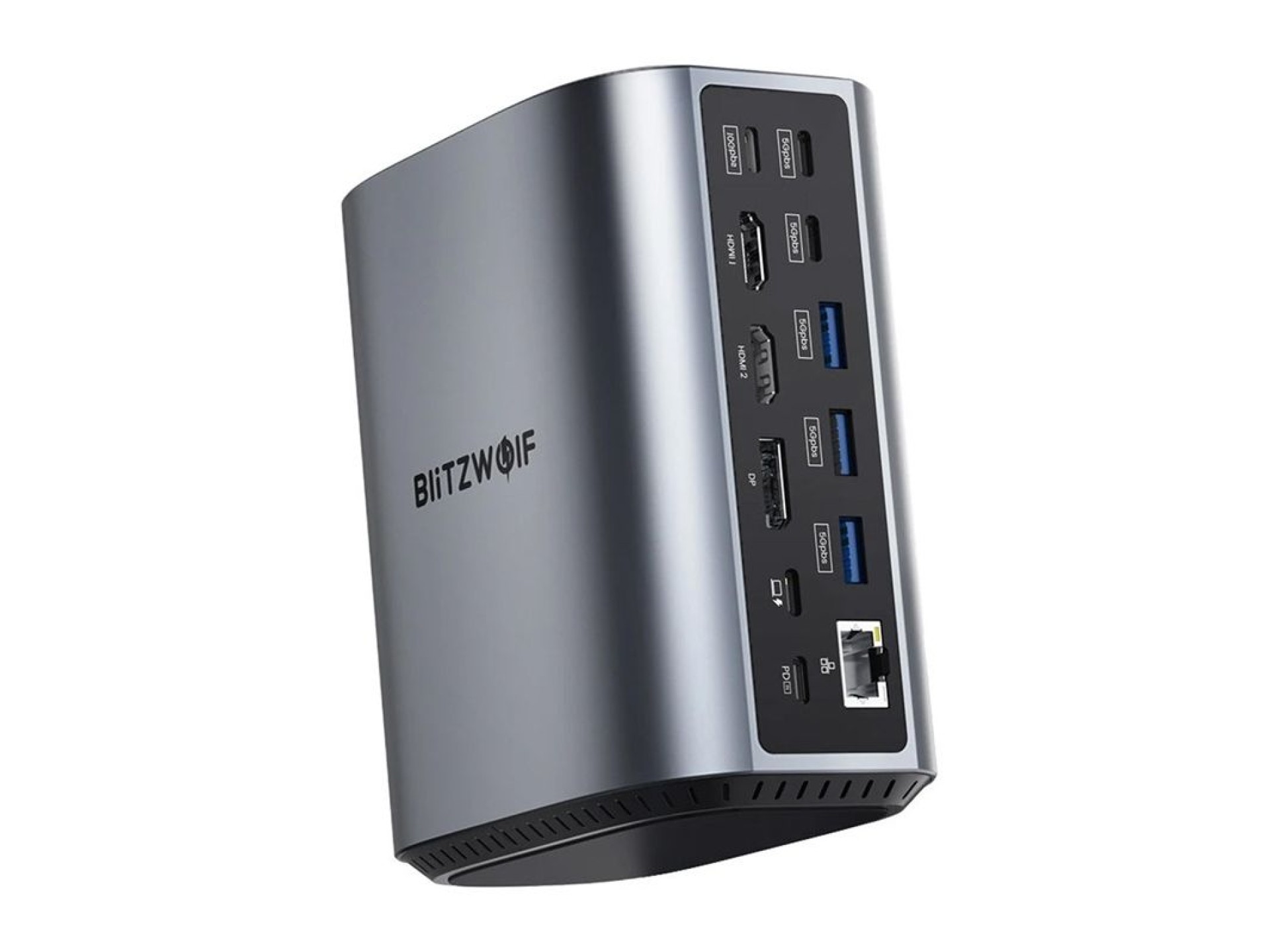 Estación de acoplamiento Blitzwolf BW-TH15 17 en 1: 2 puertos HD+DP+4 puertos C+3 puertos USB 3.0+US