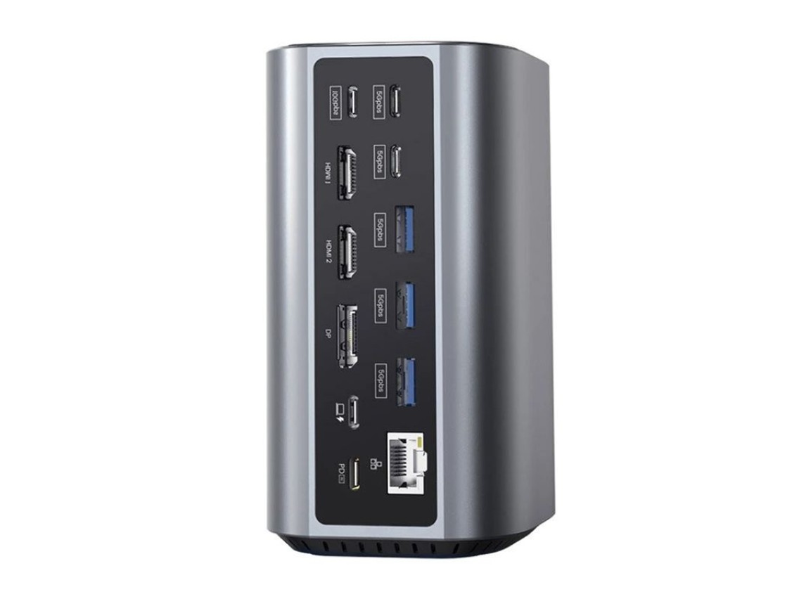Estación de acoplamiento Blitzwolf BW-TH15 17 en 1: 2 puertos HD+DP+4 puertos C+3 puertos USB 3.0+US