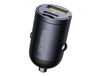 Cargador de coche Baseus Mini Tiny Star PD (1 puerto USB-C - USB-A, 30 W, negro)