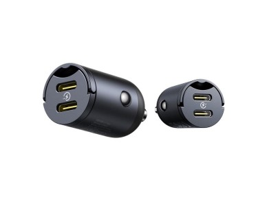 Cargador de coche Baseus Mini Tiny Star 2C PD (1 puerto USB-C - USB-C), 30 W, color negro