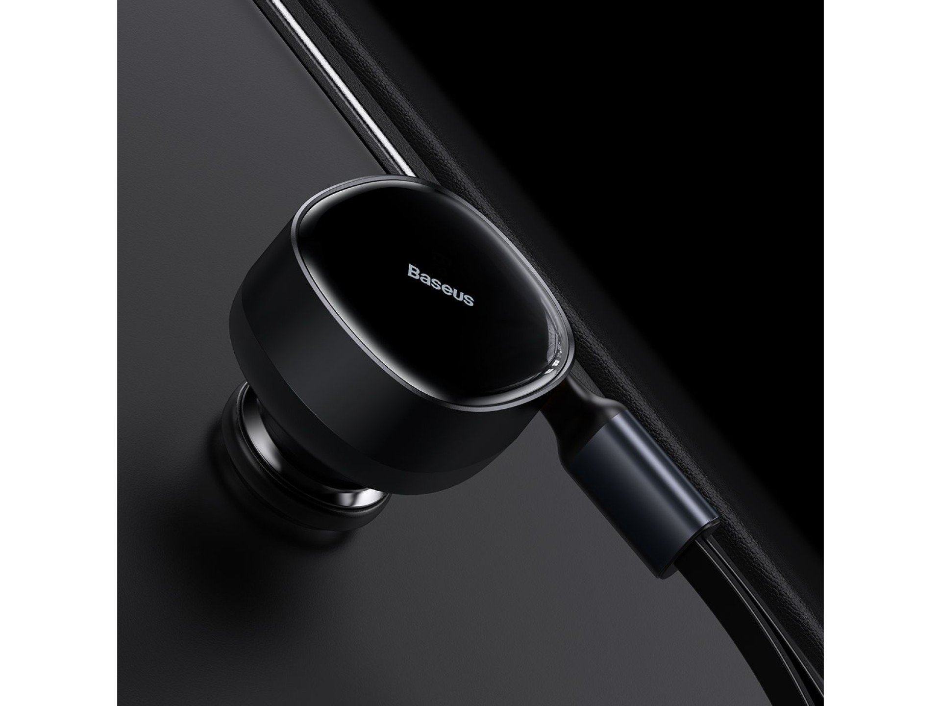 Baseus car charger Enjoyment Retractable 2w1 30W black with cable 2x USB-C