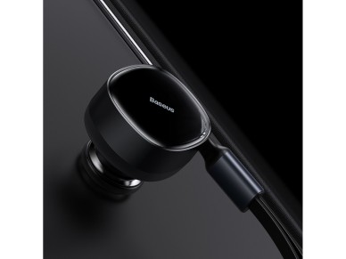 Cargador de coche Baseus Enjoyment Retráctil 2w1 30W negro con cable 2x USB-C
