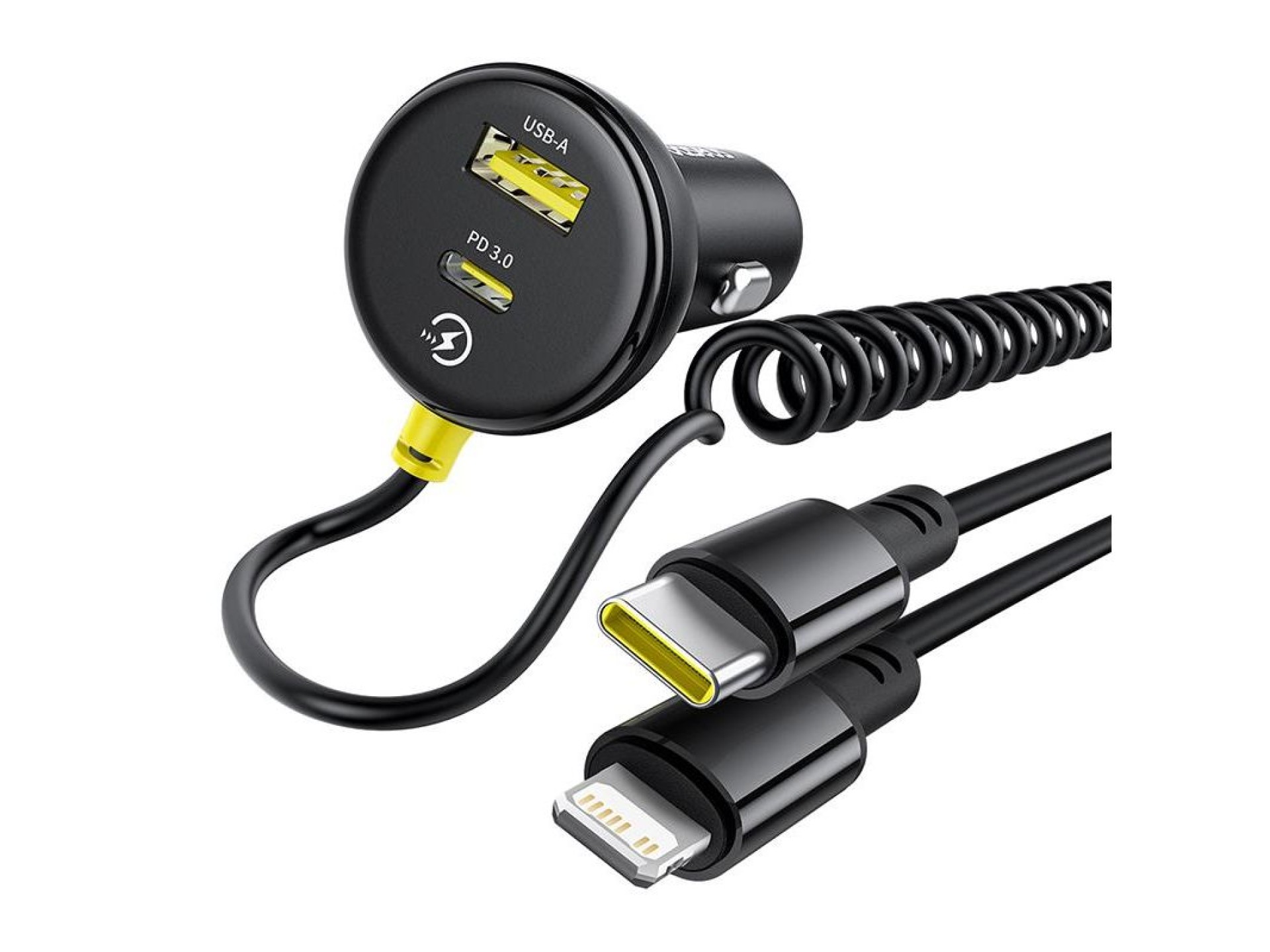 Baseus PD car charger 1x USB-C - USB-C port 60W black