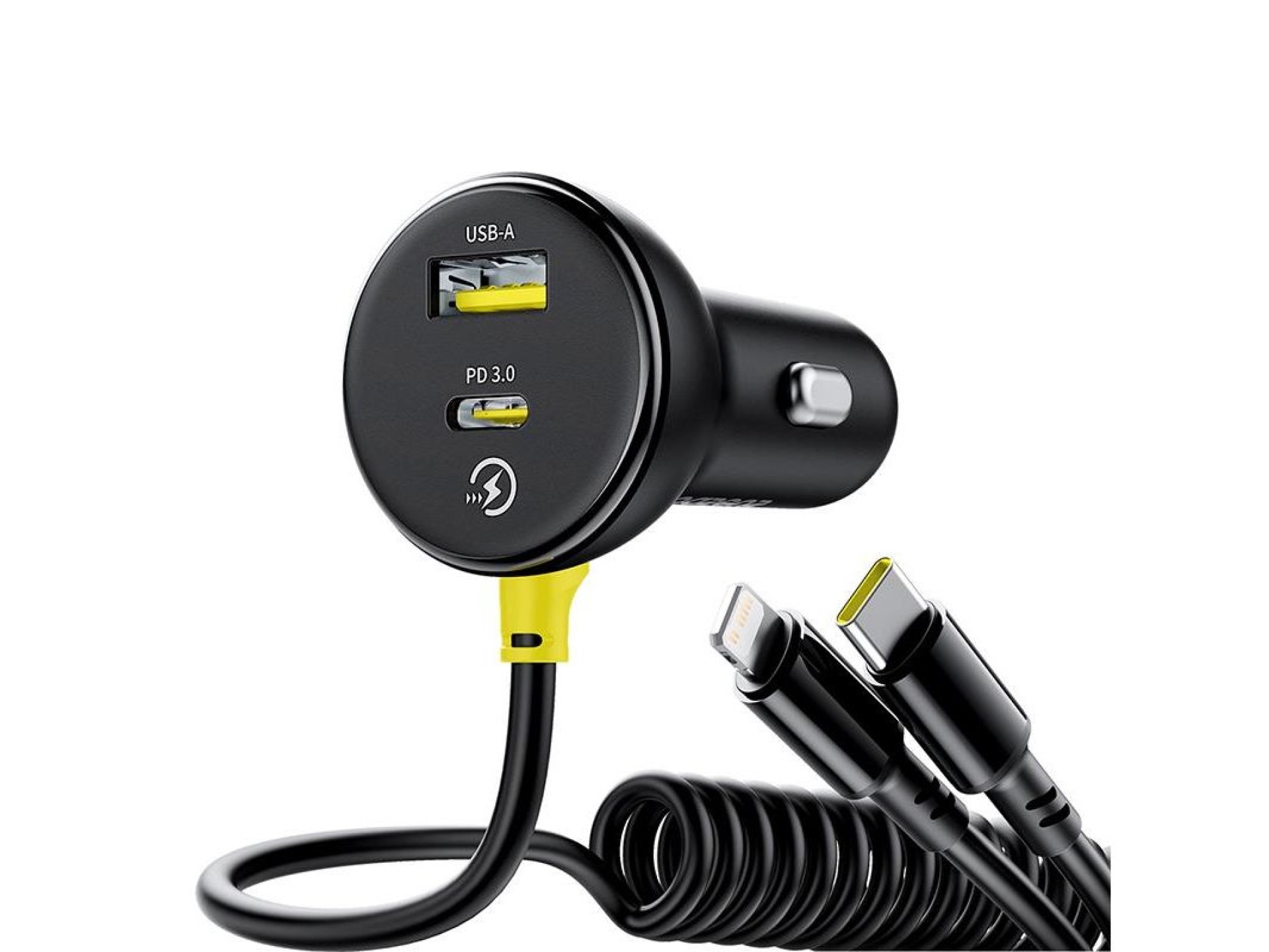 Baseus PD car charger 1x USB-C - USB-C port 60W black