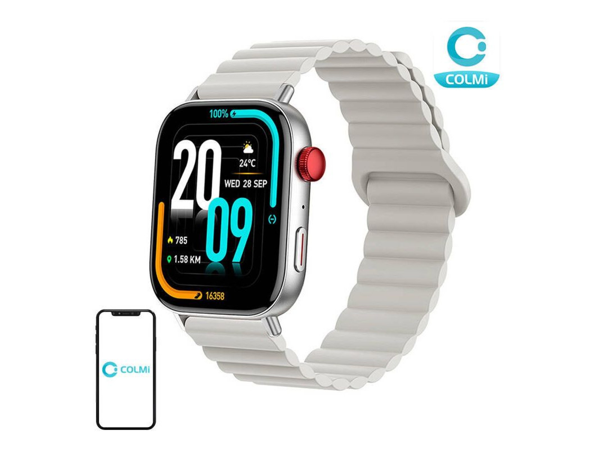 Reloj inteligente Colmi C8 Max con correa magnética (plata)