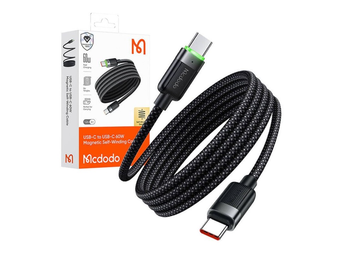 Mcdodo CCA-2000 USB-C to USB-C cable, 60W, self-winding, 1.2m