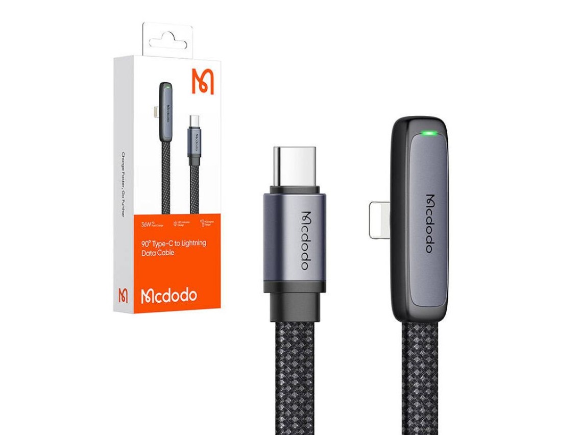 USB-C to lightning angle cable Mcdodo CA-3351,1.8m (black)