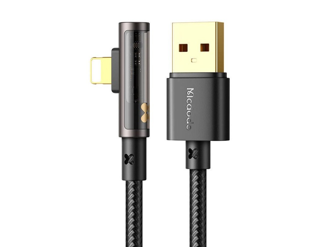 USB to lightning prism 90 degree cable Mcdodo CA-3511, 1.8m (black)