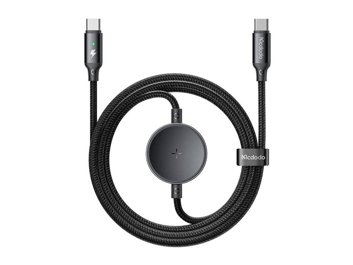 Cabo USB-C 2 em 1 Mcdodo CA-4170 + carregador sem fio para Samsung Watch, 60 W, 1,5 m