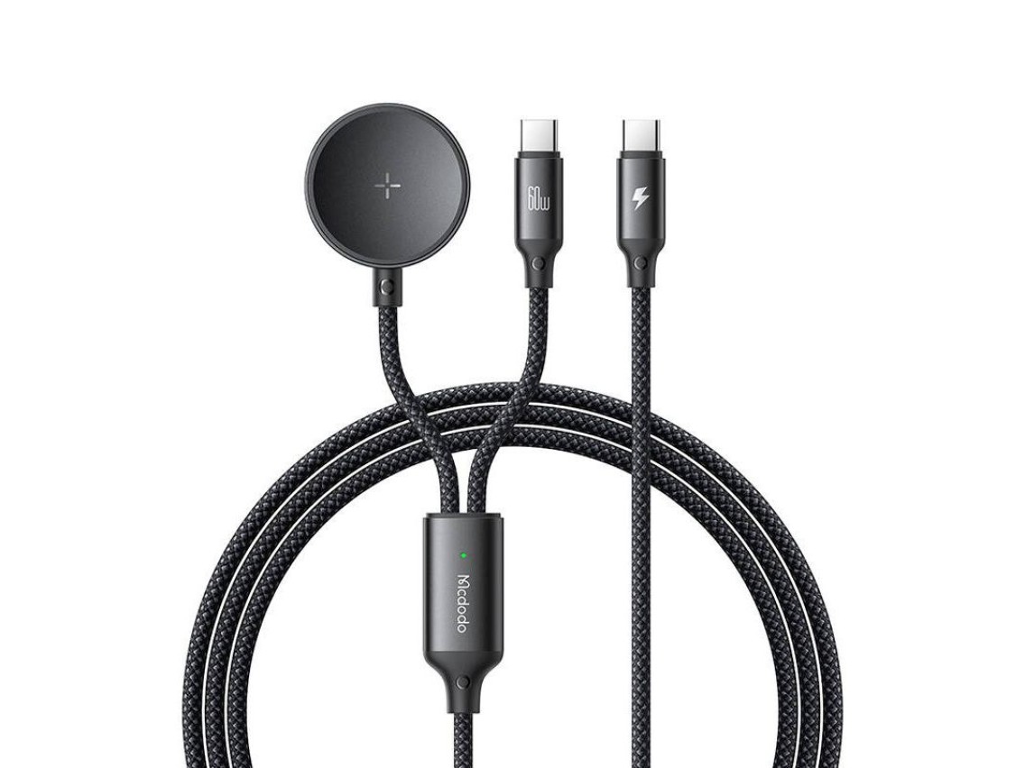 Cable USB-C 2 en 1 Mcdodo CA-4210 + cargador para Samsung Watch, 60 W, 1,2 m