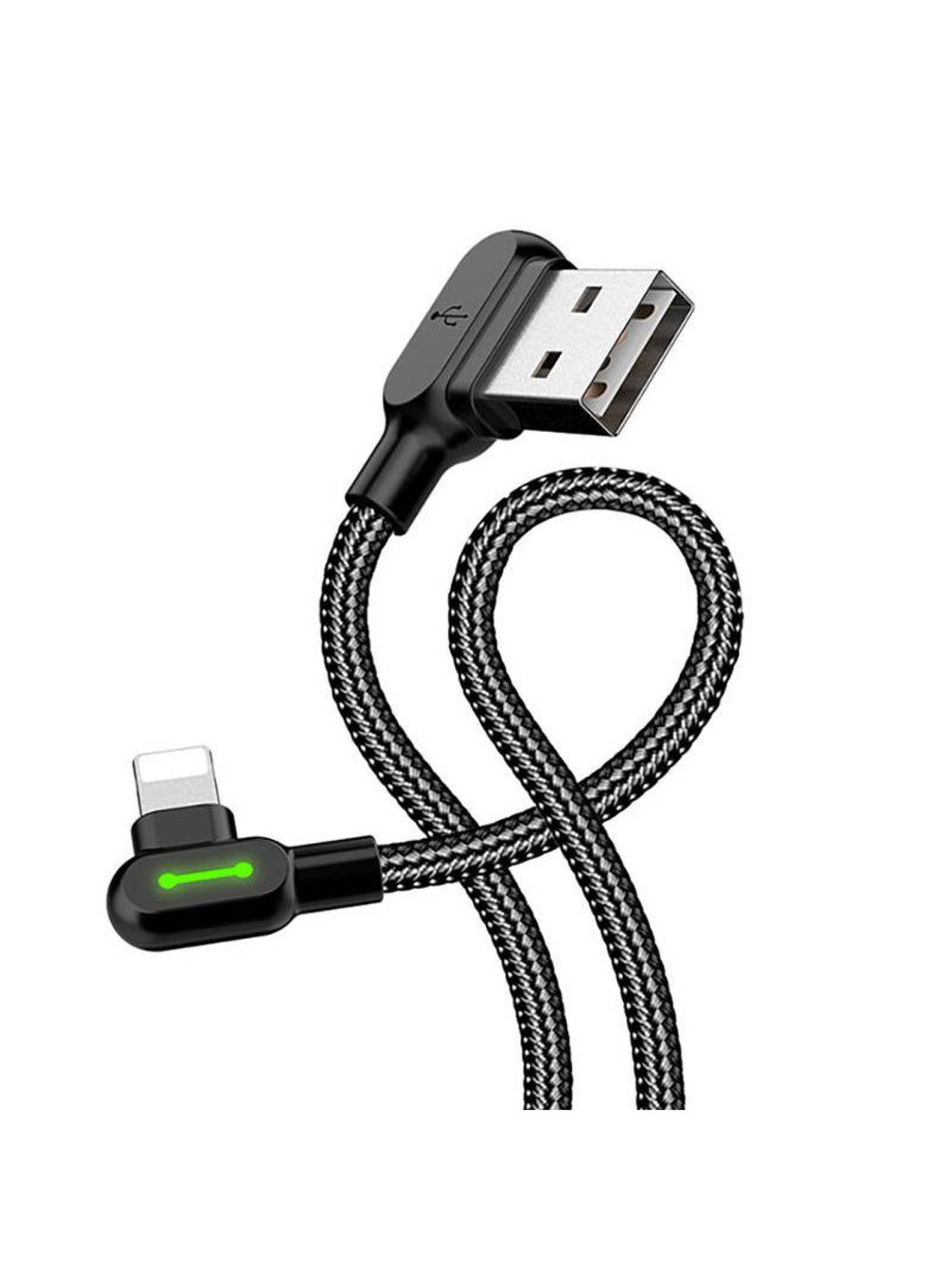 Cabo USB Lightning Angular Mcdodo CA-4671 LED, 1,2 m (Preto)