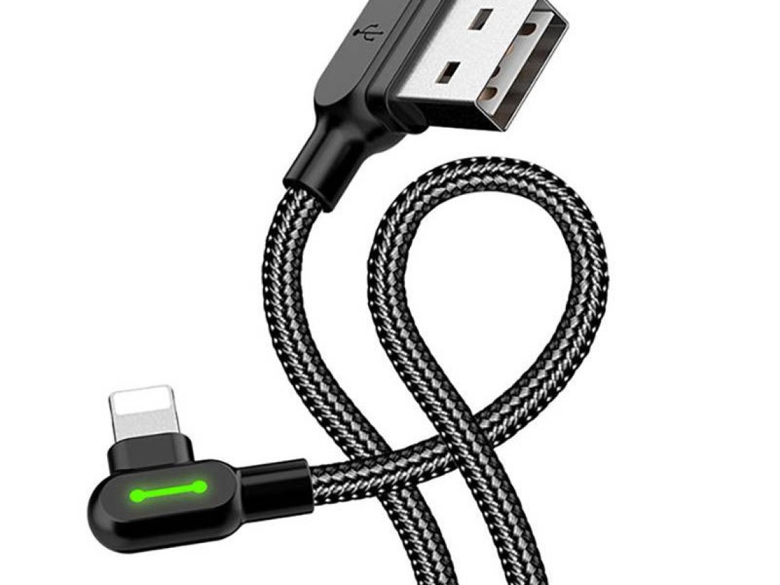 Cabo USB Lightning Angular Mcdodo CA-4671 LED, 1,2 m (Preto)