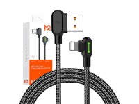 Cabo USB Lightning Angular Mcdodo CA-4671 LED, 1,2 m (Preto)