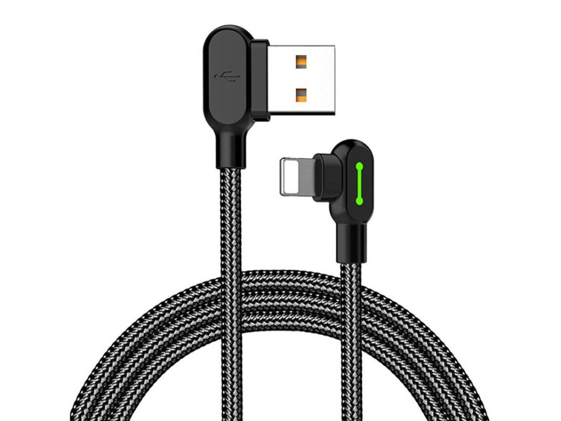 USB to Lightning cable, Mcdodo CA-4673, angled, 1.8m (black)