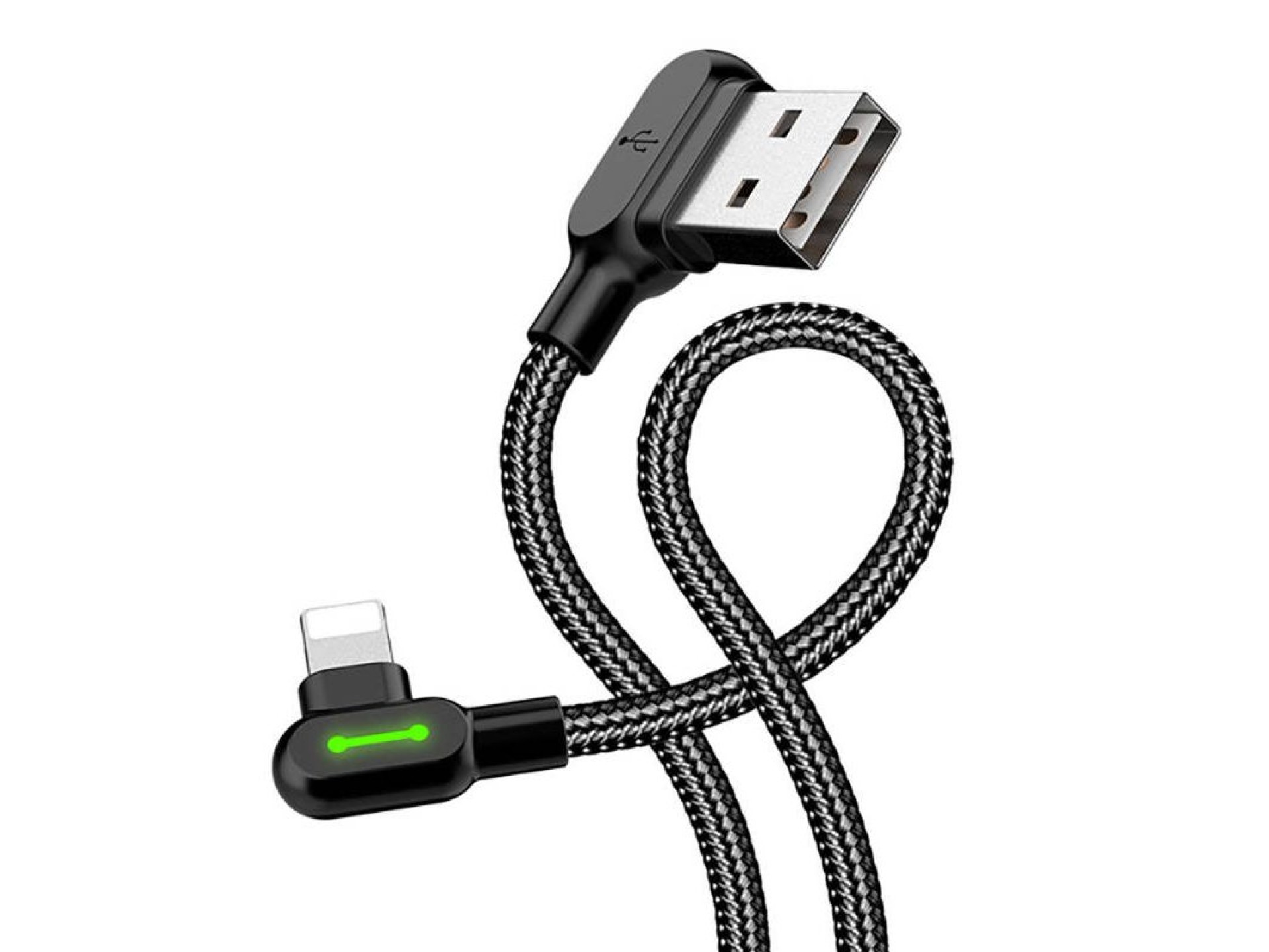 USB to Lightning cable, Mcdodo CA-4673, angled, 1.8m (black)