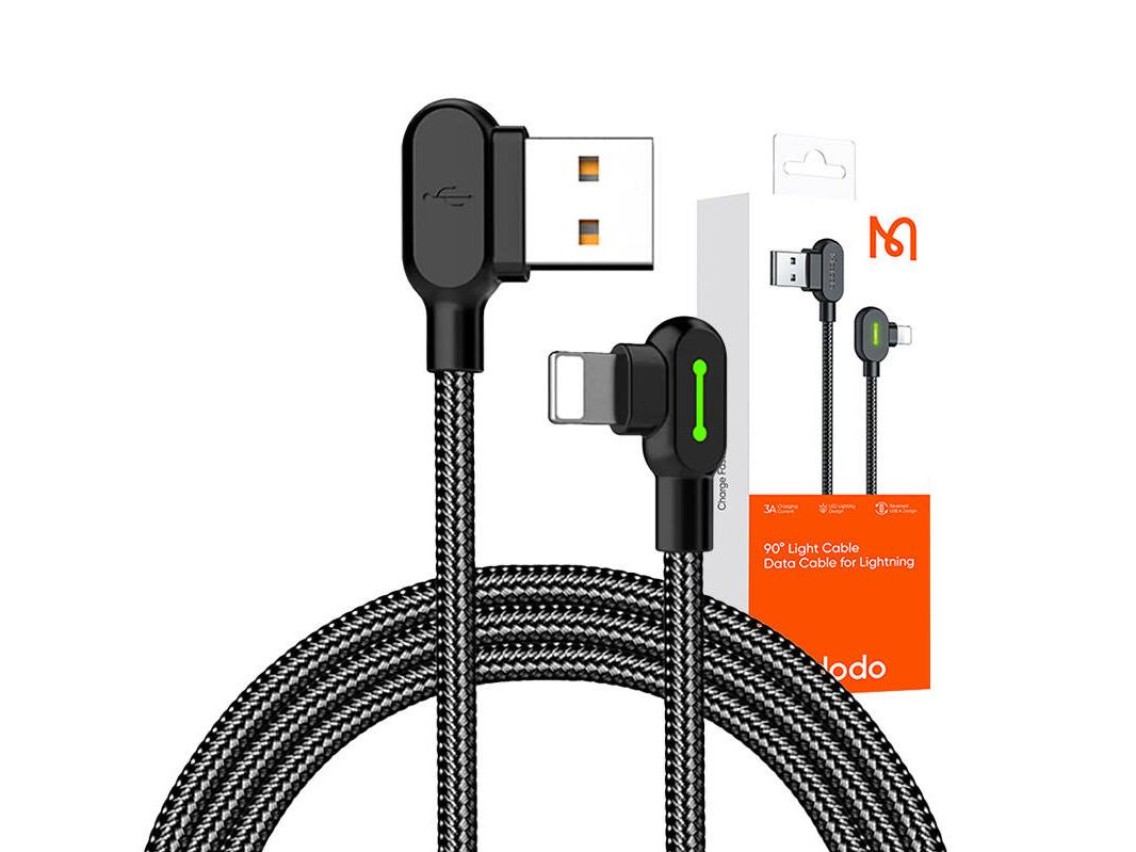Cable USB a Lightning, Mcdodo CA-4679, en ángulo, 3 m (negro)