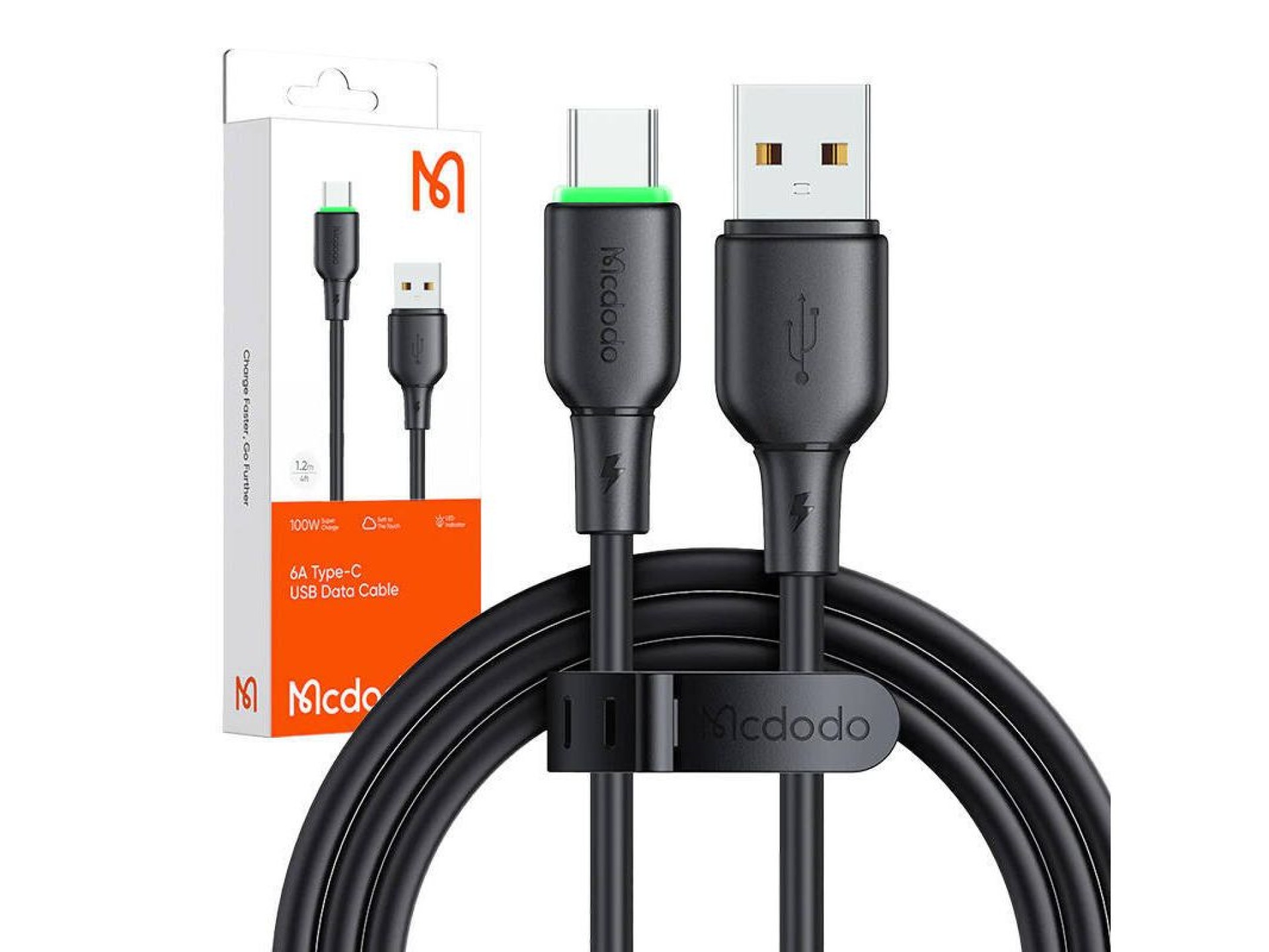 Cabo USB para USB-C Mcdodo CA-4751 com luz LED 1,2m (preto)