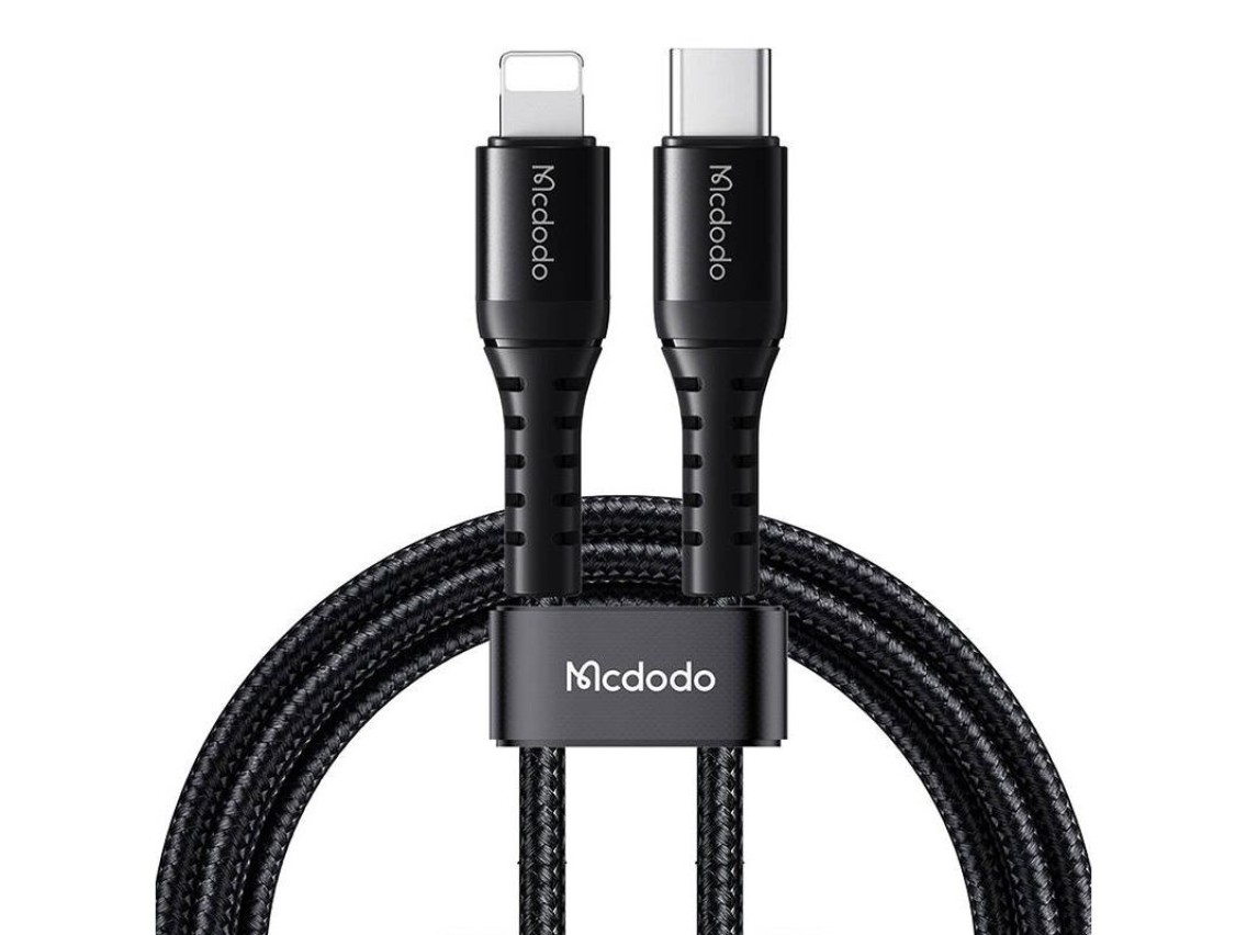 Cable USB-C a Lightning Mcdodo CA-5630, 36 W, 0,2 m (negro)