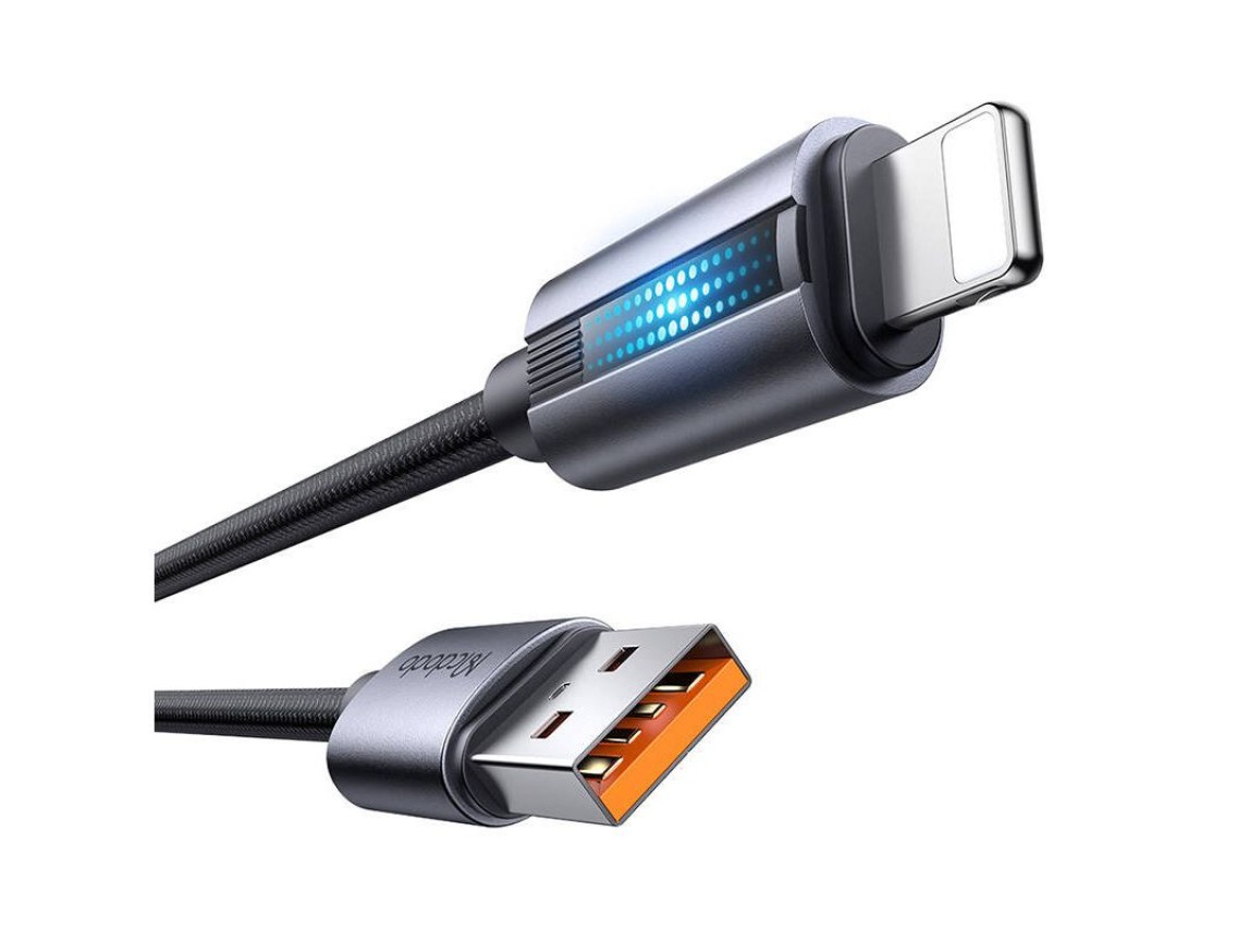 Cabo USB-A para Lightning Mcdodo CA-5660 com luz piscante de 1,2 m (preto)