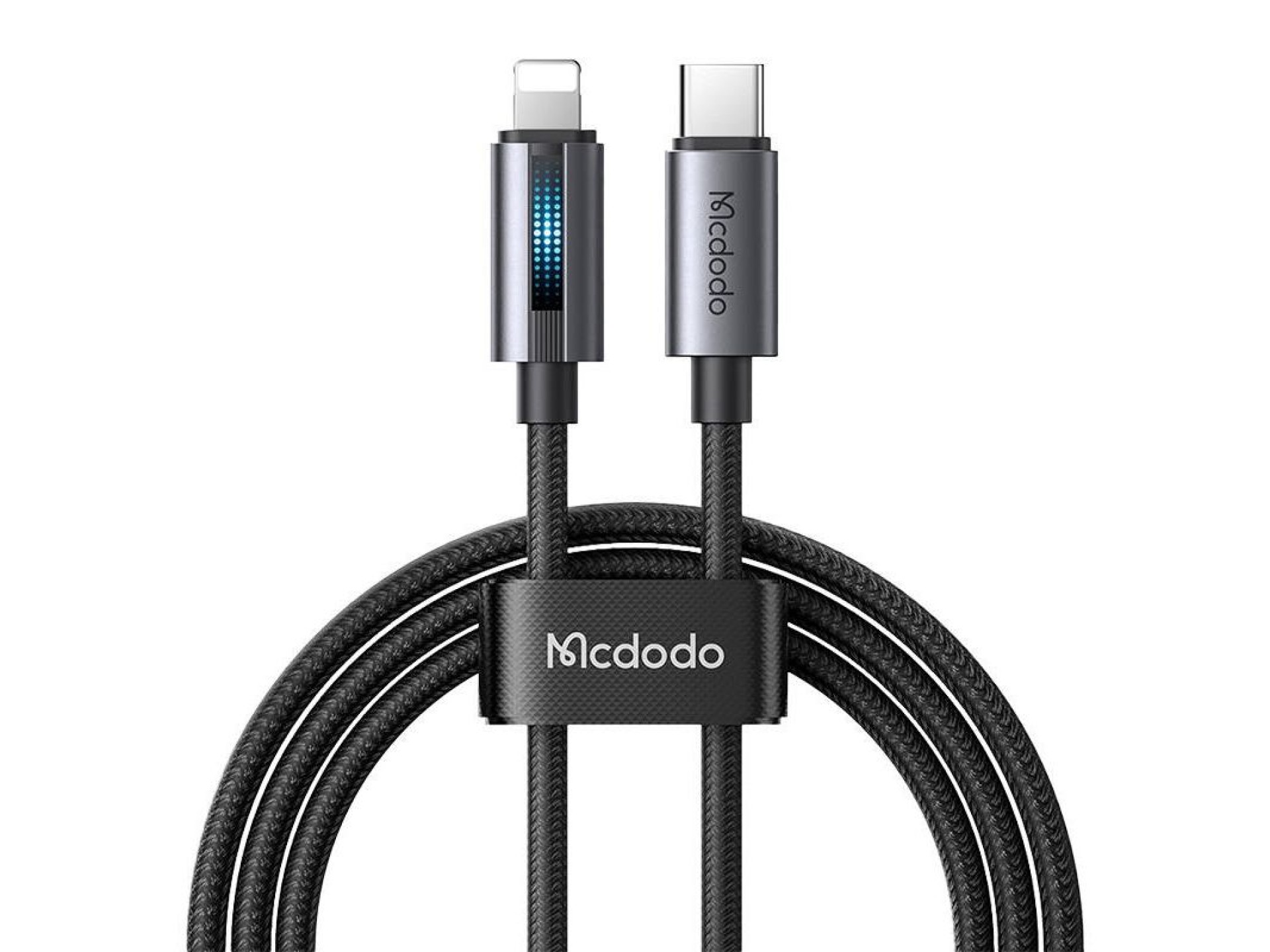 Cabo USB-C para Lightning Mcdodo CA-5710 com luz intermitente de 36 W e 1,2 m (preto)